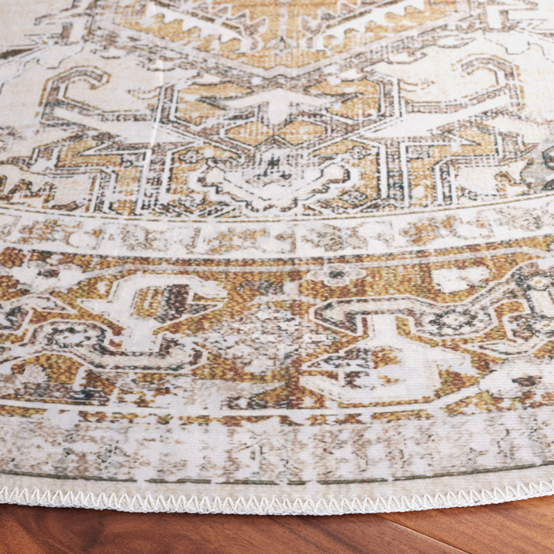 Arizona Performance Machine Washable Oriental Rug, Round 6'