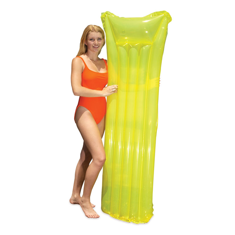 Matelas gonflable gonflable pour piscine de sports nautiques - 72 po - Jaune