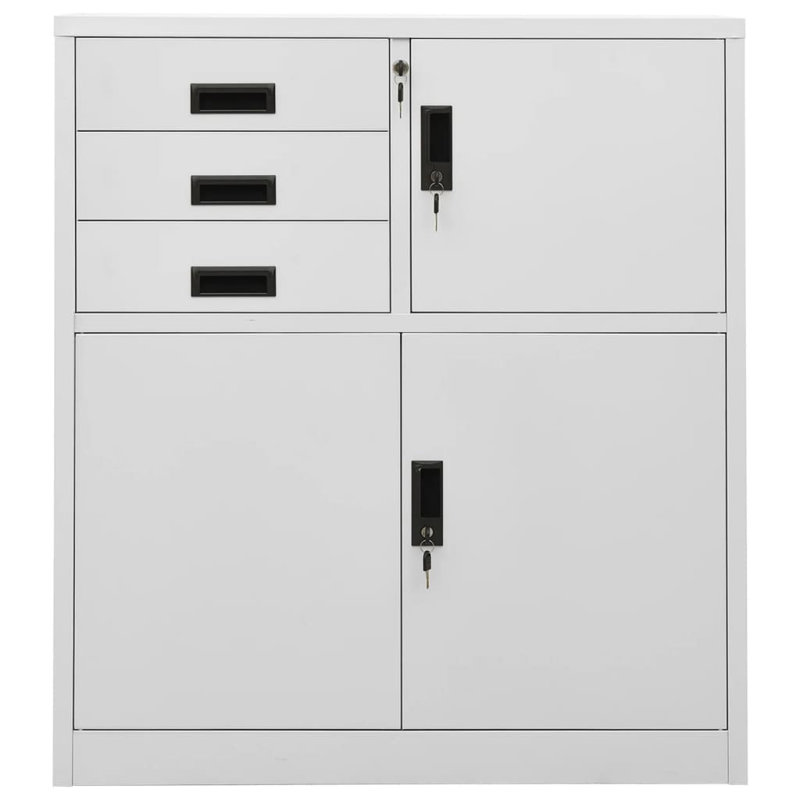 Office Cabinet 35.4" x 15.7" x 40.2" Steel, Light Gray