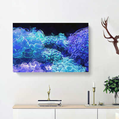 Neon Coral In Abstract - Wrapped Canvas
