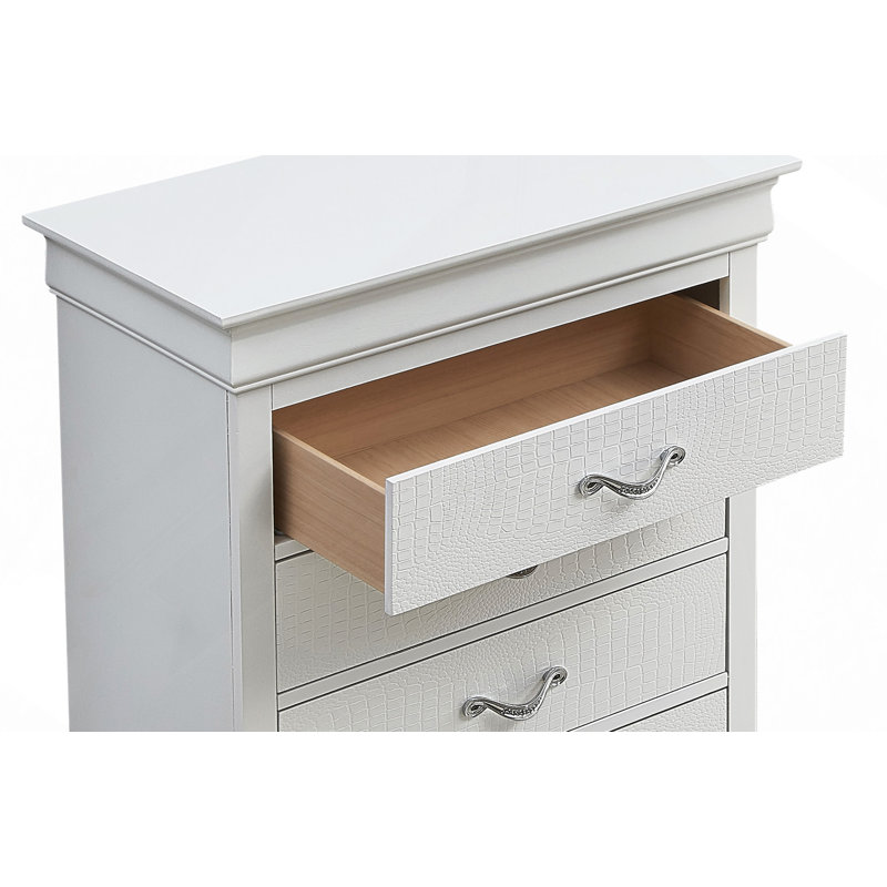 Commode à tiroirs, commode Lorana, Blanc