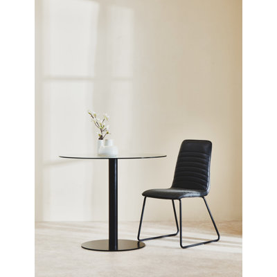 Round Glass Top Metal Base Dining Table