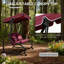 Balancelle 3 places avec balançoire et balançoire rouge avec auvent réglable, coussin et coussins amovibles, pour véranda, jardin, bord de piscine, cour arrière