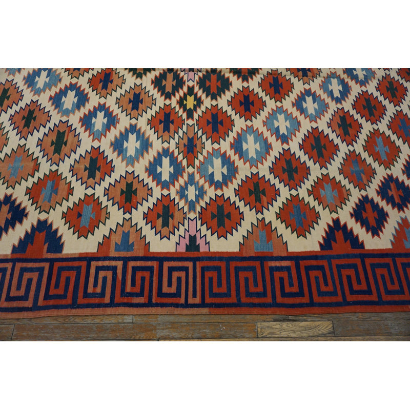Tapis en coton terre Dhurrie Kilim
