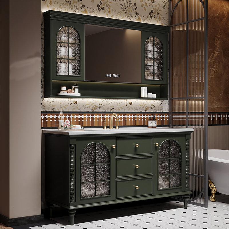 American retro-style smart bathroom cabinet, 31.49" H x 47.24" W x 21.65" D 