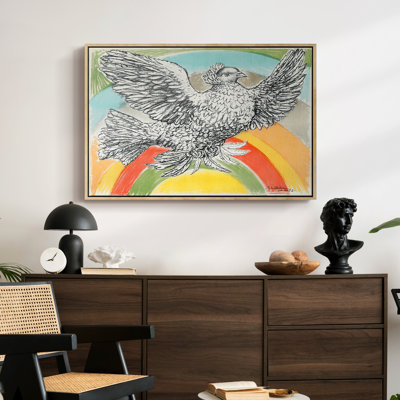 Flying Dove with Rainbow (Colombe volant à l'Arc-en-ciel), 1952-Pablo Picasso-Framed Gallery Wrapped Canvas
