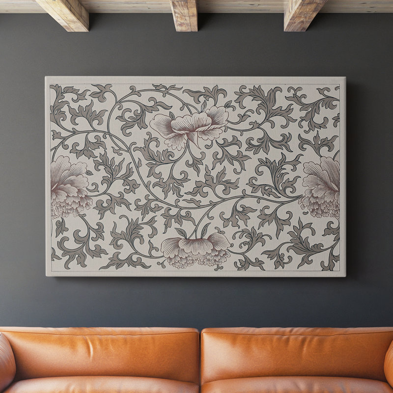 Abstrait rétro -IX-Cavas enveloppés de galerie, H 32 po x l 48 po