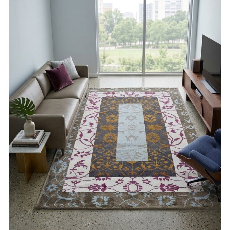 Tapis d'intérieur en viscose noué à la main de qualité supérieure