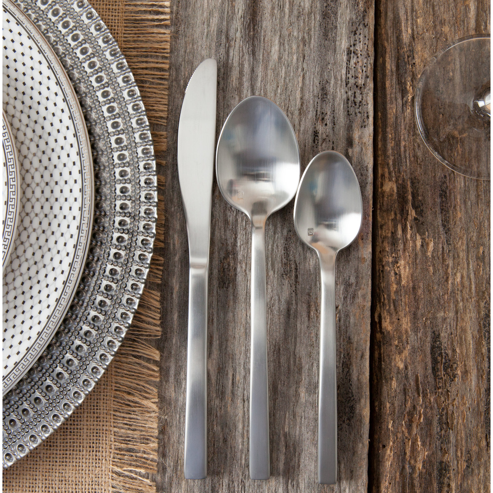 Arezzo Brushed Stainless Steel Serving Spoon
