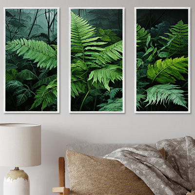 Ensemble de décorations murales Emerald Green Ferns Forest II - Plants