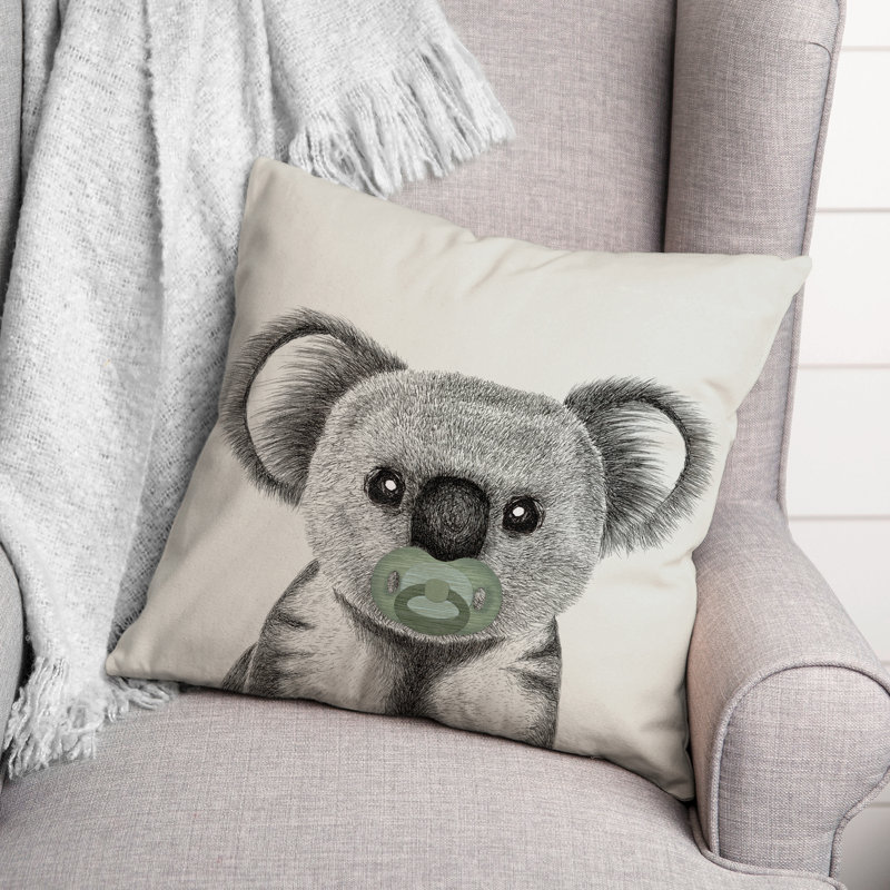 Pacifier Koala Square Pillow Cover & Insert