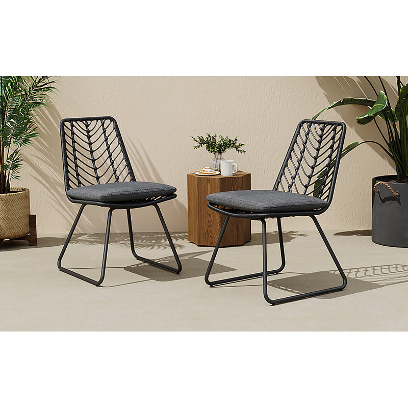CHAISE, 2PCS avec 2 coussins, gris