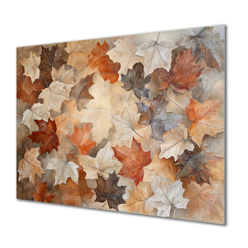 Fallen Leaves In Canada II - décoration murale en métal à motif floral, feuilles, H 16 po x l 32 po