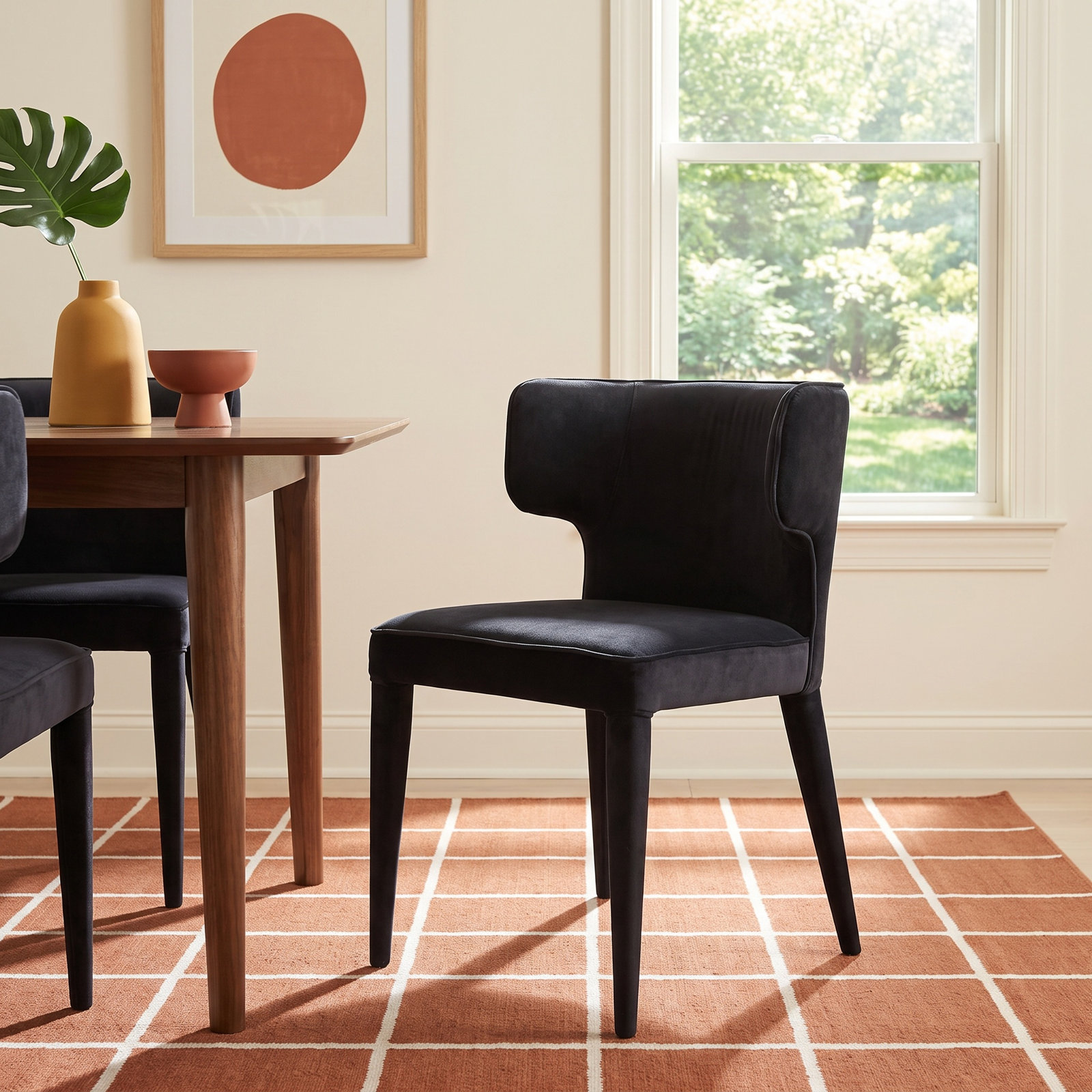 Emma Side Chair, Black Velvet