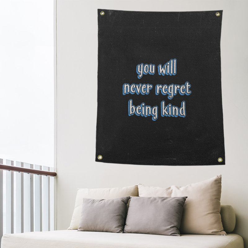 Tapisserie tableau noir en polyester quote quot, H 59 pi x l 50 po, Bleu