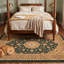 Tapis Stanhope traditionnel de style persan audacieux, or, vert, crème, ivoire, lavable en machine, antidérapant, à poils courts, pour l'intérieur et l'extérieur, adapté aux animaux domestiques, idéal pour le salon, la chambre, la salle à manger, l'entrée, le couloir ou le bureau.-1574131814