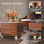 Rustic Patio Tables, PE Rattan and Fir Wood, Compact Outdoor End Table