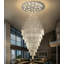 Lustre en cristal pour plafonds hauts argenté-246794147