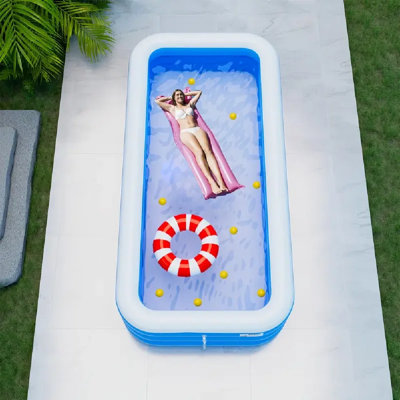 160 Inch Adult Inflatable Pool Home Swimming Pool, PVC Multi-Ring Reinforced, Suitable For Patio, Outdoor, Camping Party
