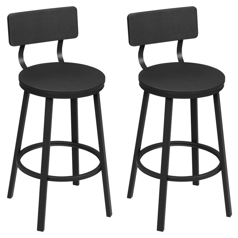Anginette Counter Stool with Metal Frame, Black