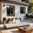 Ivry Water Resistant Fabric Upholstered Outdoor Patio Modular Sofa-1216144363