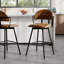 Tabouret de comptoir pivotant rembourré avec structure en métal-1143261014-1143595624