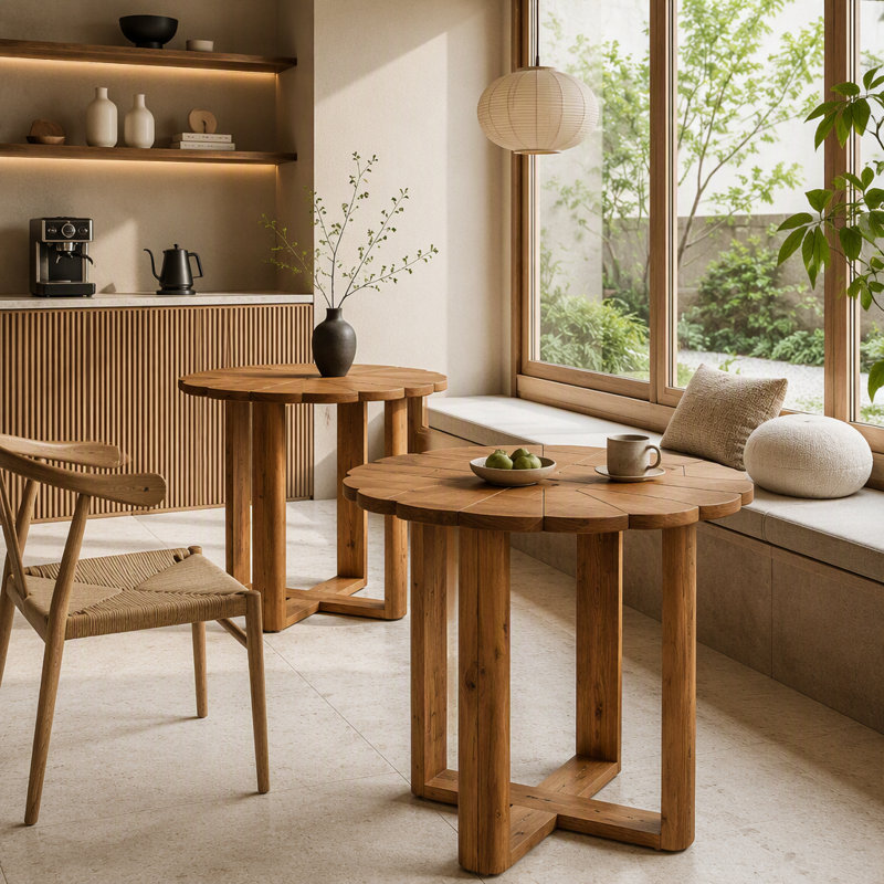 Table de salle à manger 31,5 "en bois massif pour 2 à 4 personnes