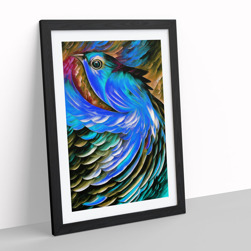 Portrait Of A Bird No.1 - Single Picture Frame Painting, 64cm H x 46cm W x 2cm D, Black Framed