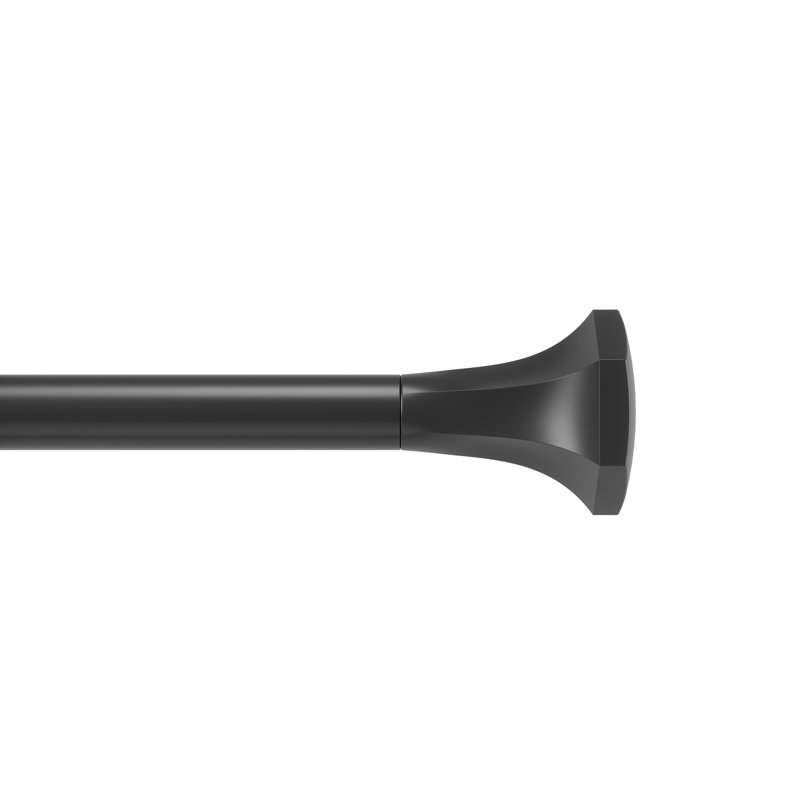 Tringle à rideau simple réglable en métal noir Sita, 72" H x 144" W