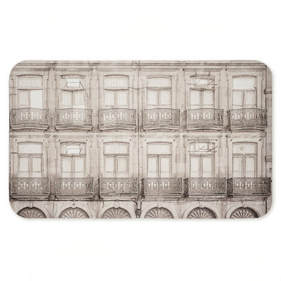 Tapis de sol antidérapant à imprimé de jolie architecture Windows, design par Erin Marie, 30 po x 18 po