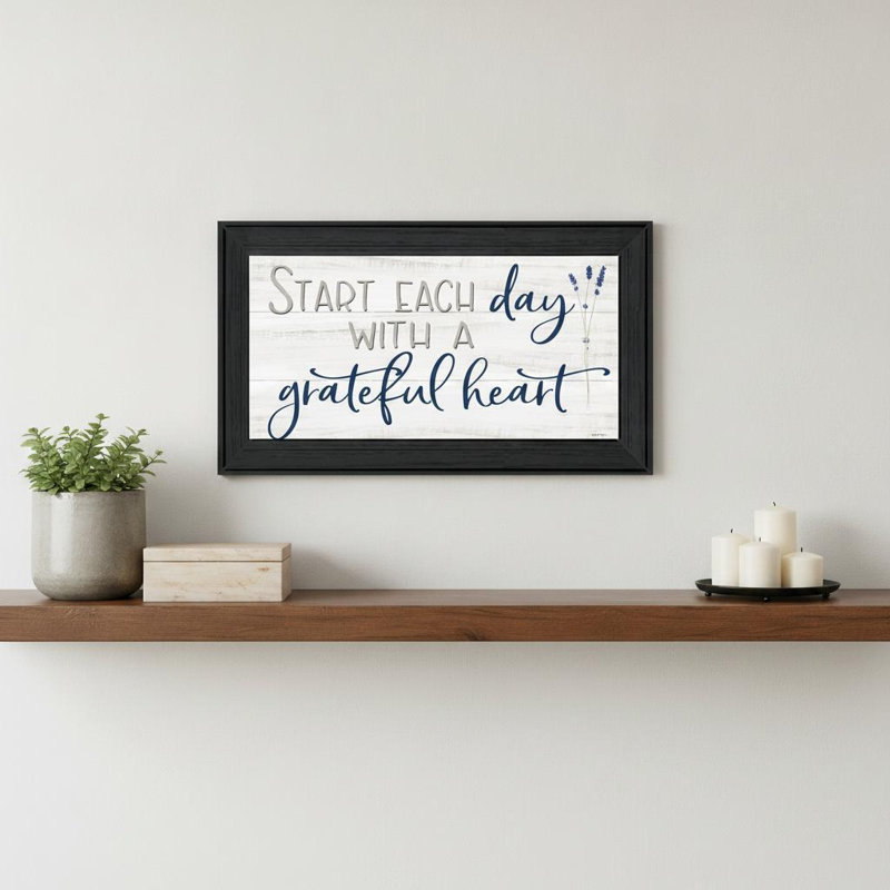 Grateful Heart Black Framed Print Wall Art