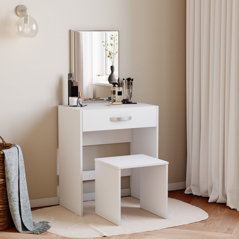 Muskoka Dressing Table with Mirror, White