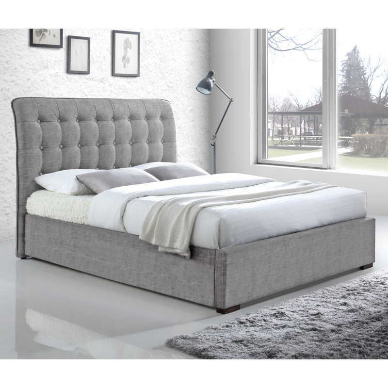 Midtown Upholstered Bed, Light Grey, Kingsize (5')