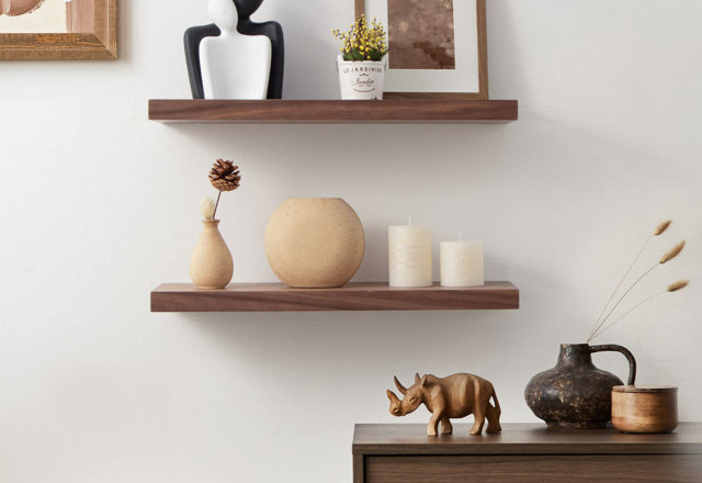 Brown Wall-Mounted Shelves