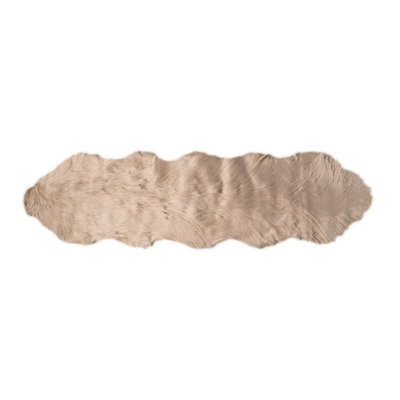 Tapis imitation peau de mouton taupe
