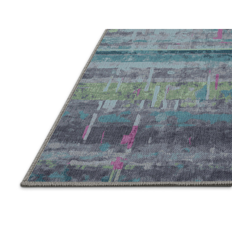 Machine Washable Gray Area Rug, Runner 2' x 5'