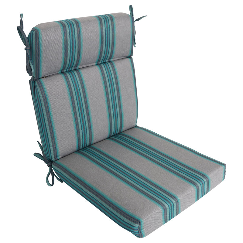 20-Inch By 42-Inch Woven Olefin Outdoor Seat/ Back Chair Cushion, Gray;Blue;Multi-Colored
