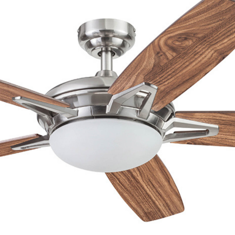 Azuza 52" Ceiling Fan with LED Light, Brushed Nickel
