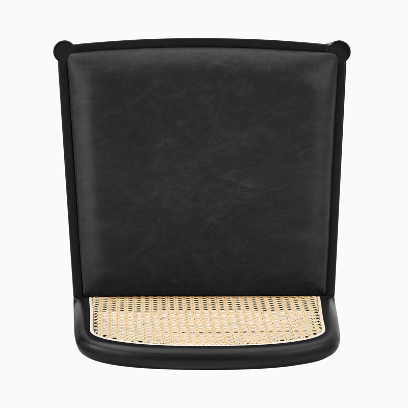 Brishaun Faux Leather Counter Stool, Black