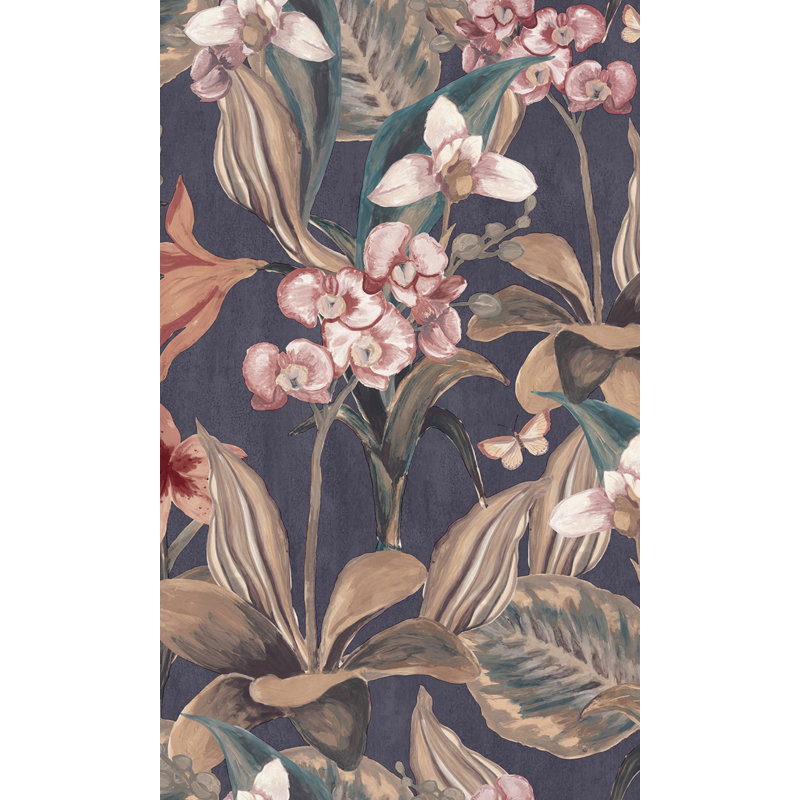 Saylesville Floral Double Roll, Dark Blue