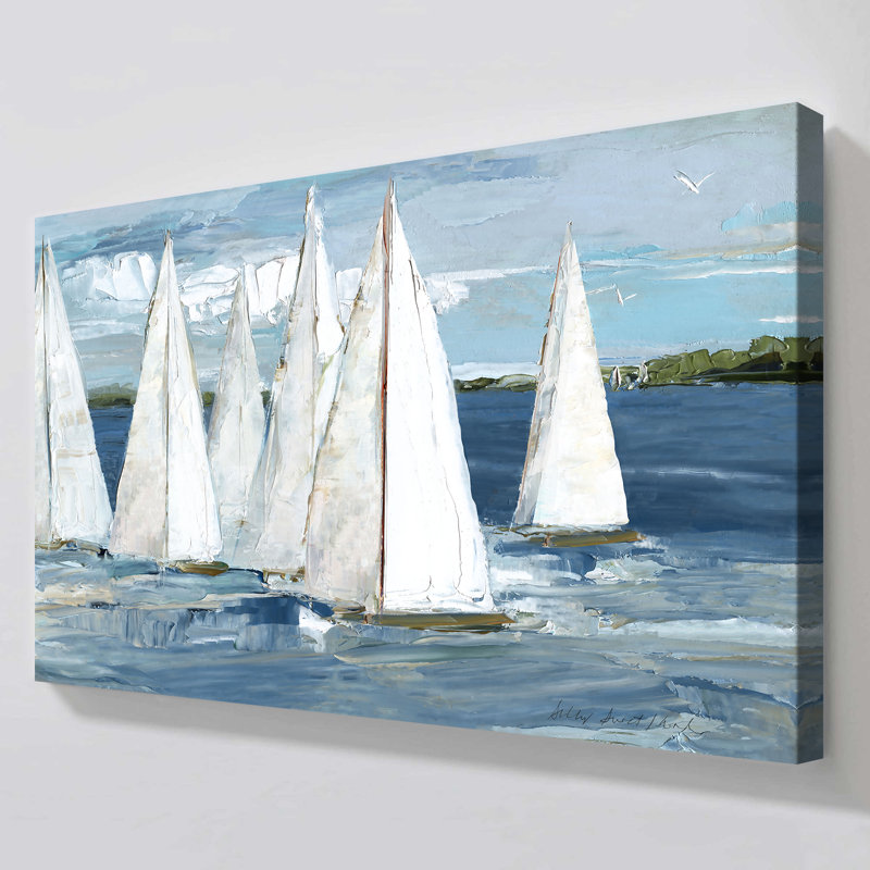 "White Sails" par Sally Swatland, reproduction sur toile, H 18 po x l 30 po x P 1 po