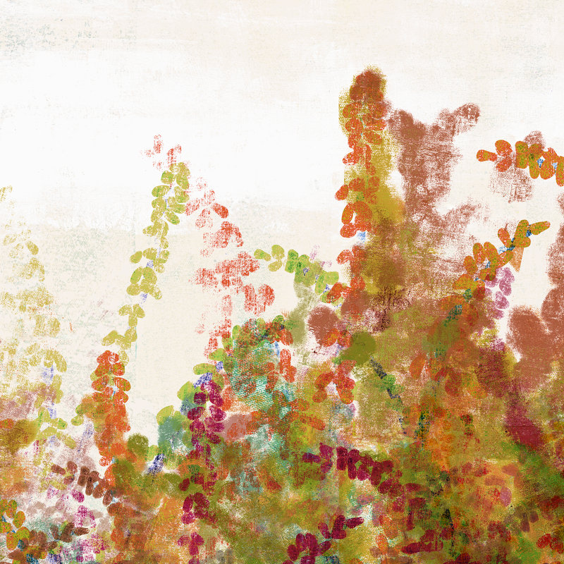 «Strawberry Fields I», impression sur toile tendue, Image au pinceau gel, H 24 po x l 24 po x P 1,5 po