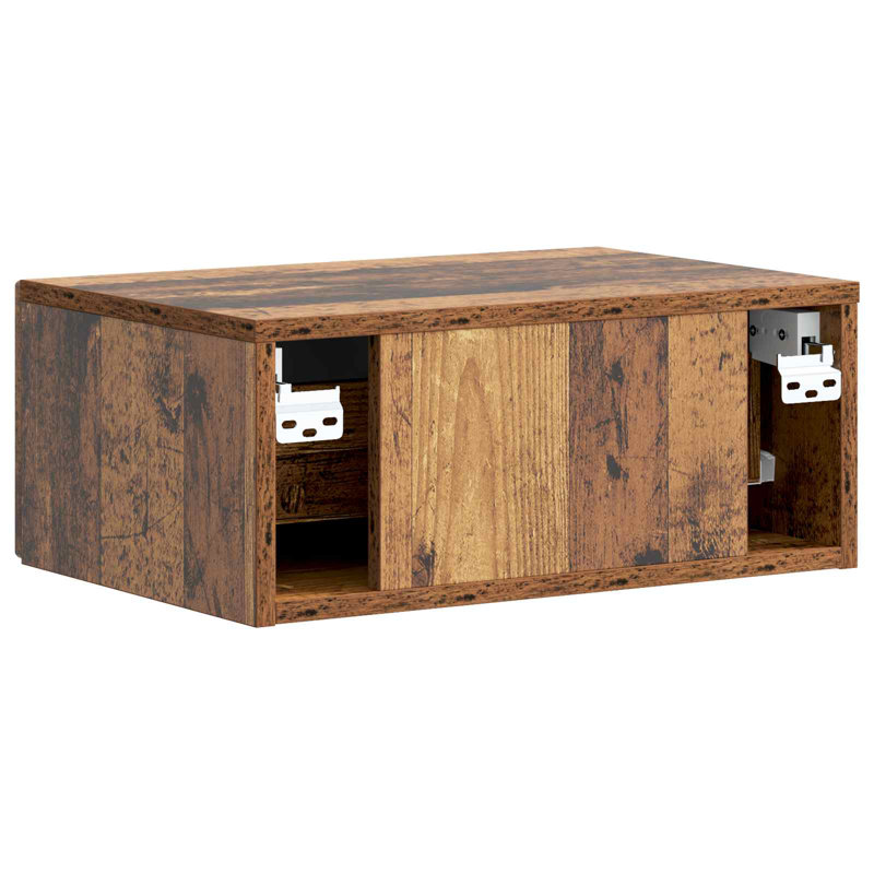49cm W Manufactured Wood Bedside Table, Old Wood