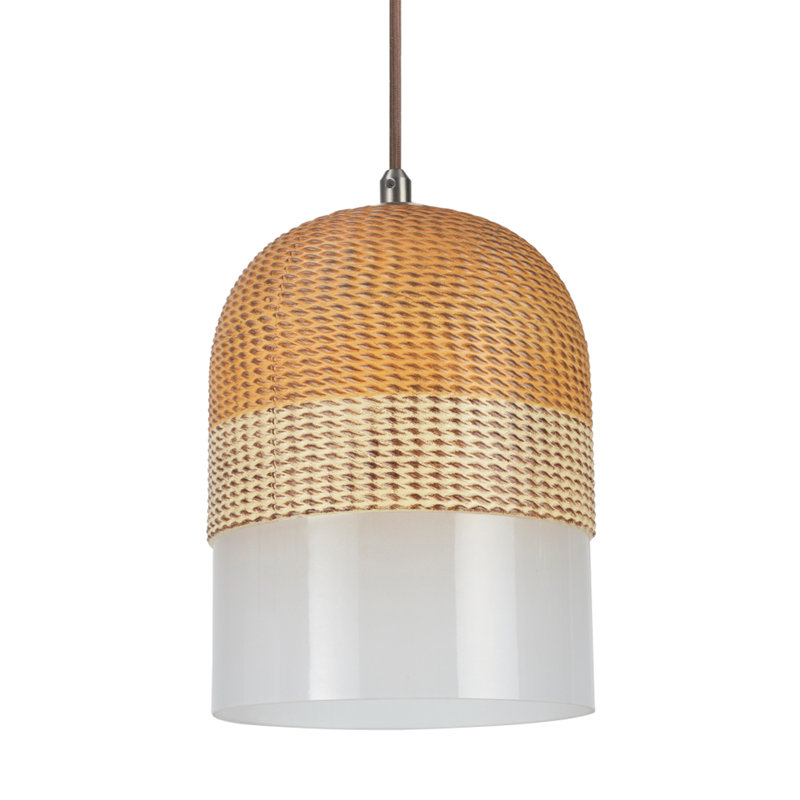 Luminaire suspendu à 1 lumière Portersville, Brun / Blanc