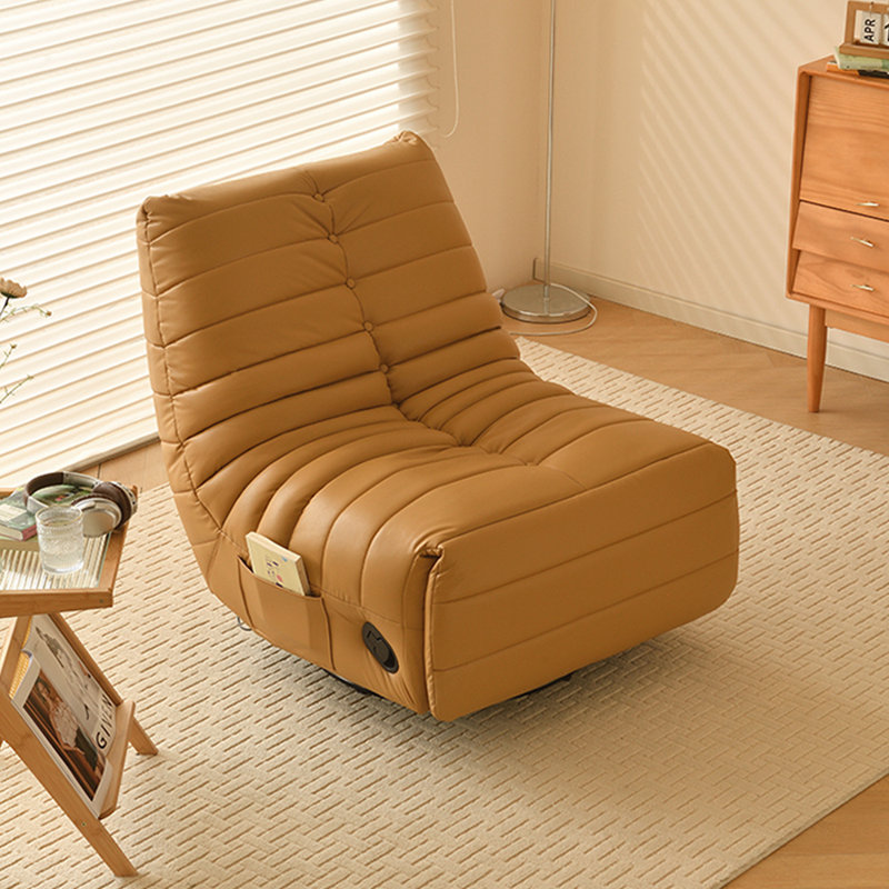 Fauteuil inclinable rotatif confortable, Brun jaunâtre