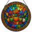 Panneau de vitrail 12 "H Autumn Harvest
