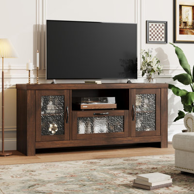 55.2'' Modern Sideboard Buffet Cabinet with Acrylic Door Storage Cabinet, Farmhouse Coffee Bar Cabinet with Adjustable Shelves