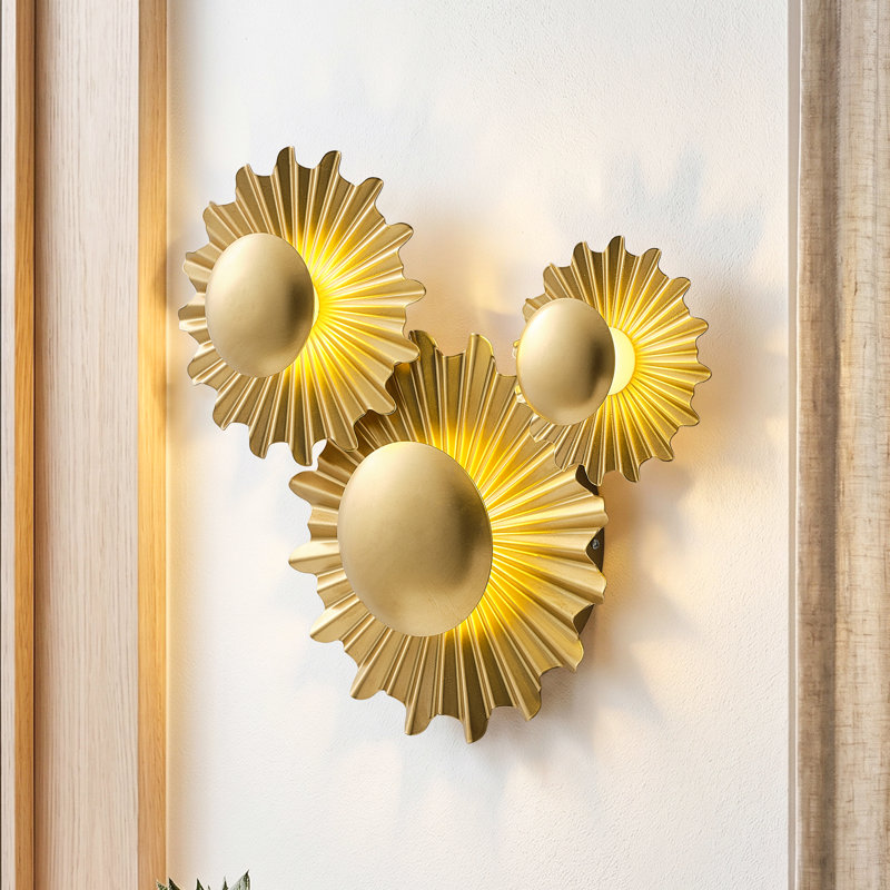 3 - Light Gold Flush Mounted Integrated LED Wall Sconce