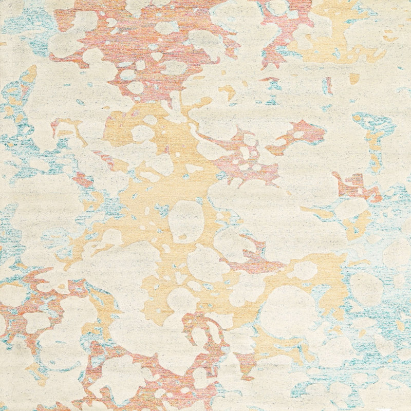 Surface beige contemporaine tapis, Carré 3 pi