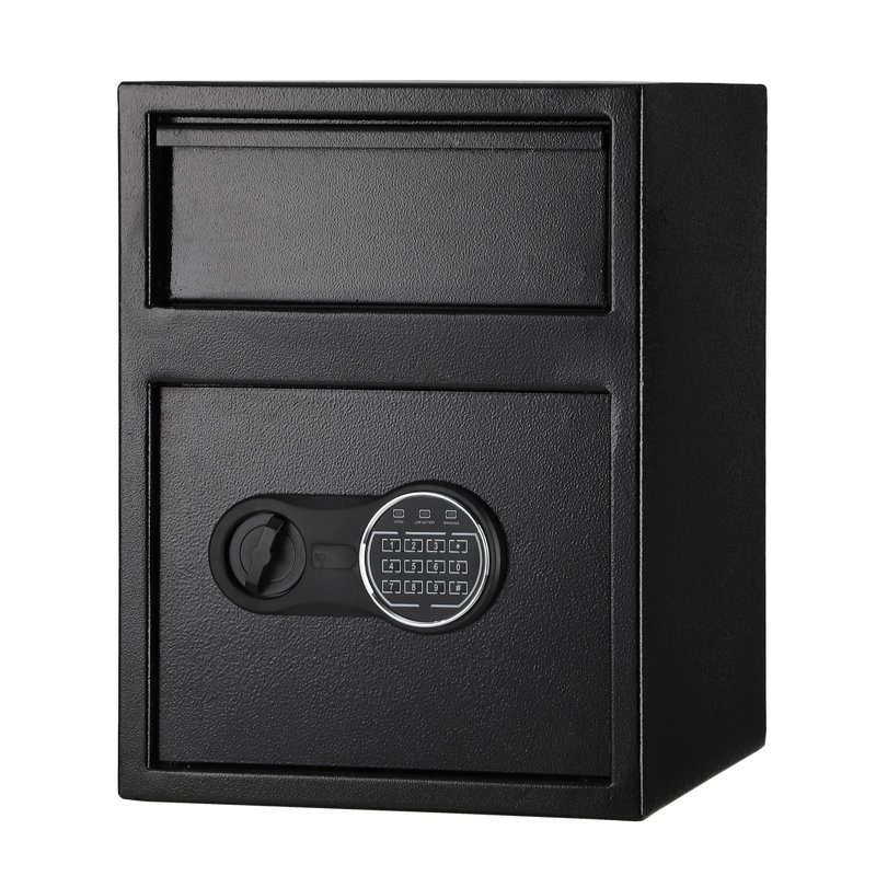 Coffre-fort de dépôt numérique, coffre-fort électronique en acier avec clavier, boîte de dépôt verrouillable avec fente, coffre-fort en métal avec deux clés de secours pour vos objets de valeur (produits en plomb)